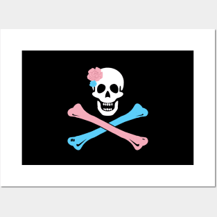 Trans Pride Skull and Crossbones Posters and Art